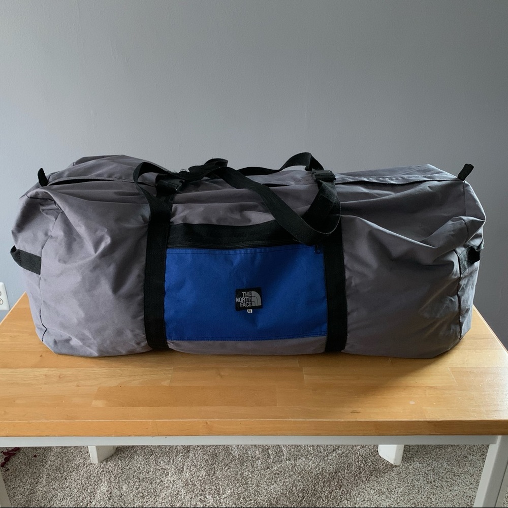 The North Face Large Duffel Bag Grey/Blue